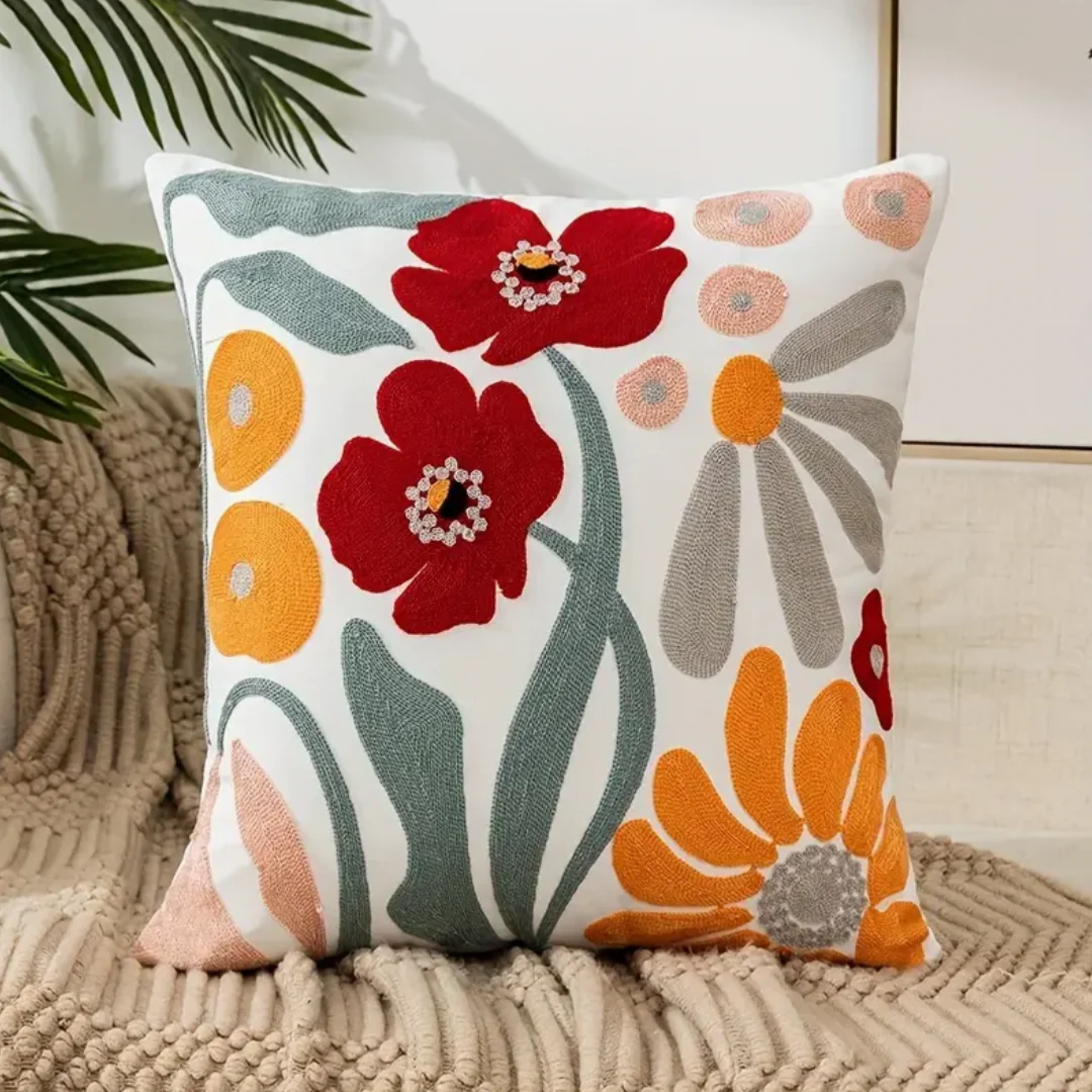 Floral Pattern Decorative Throw Cushion - Image 1