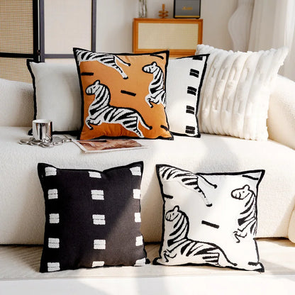 Luxurious Embroidered Horse Print Cushion - Image 2
