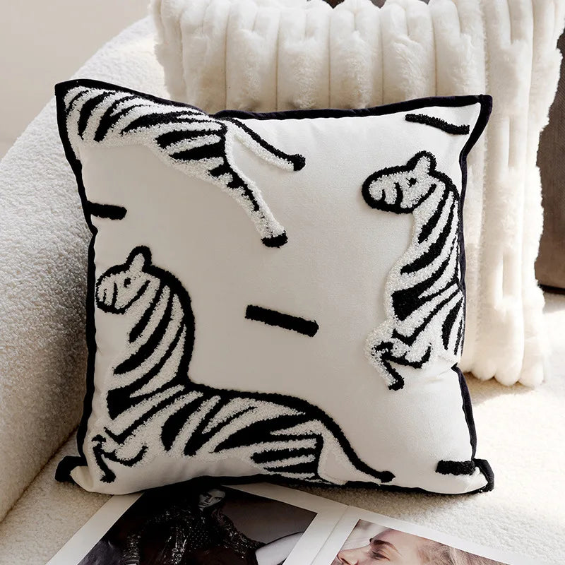 Luxurious Embroidered Horse Print Cushion - Image 5