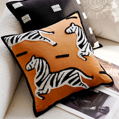 Luxurious Embroidered Horse Print Cushion - Image 6
