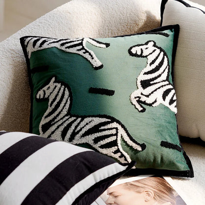 Luxurious Embroidered Horse Print Cushion - Image 7