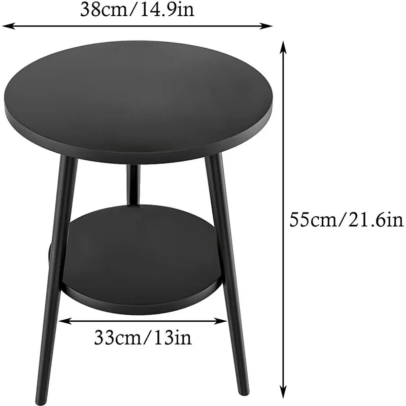 Modern Round Side Table with Storage - Image 4