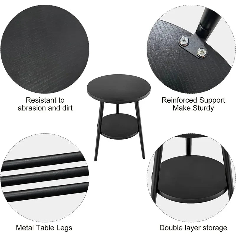 Modern Round Side Table with Storage - Image 5