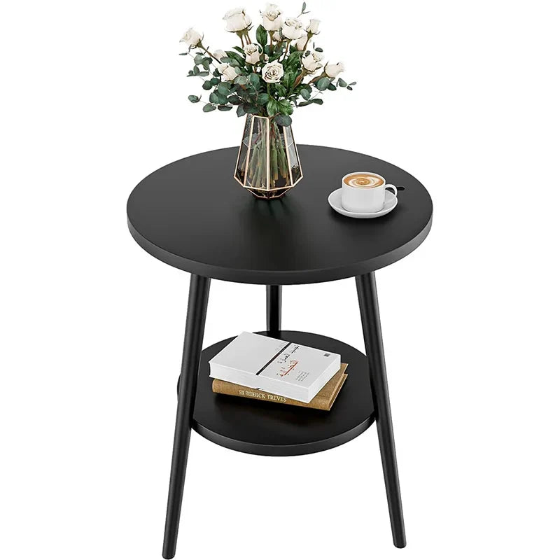 Modern Round Side Table with Storage - Image 7