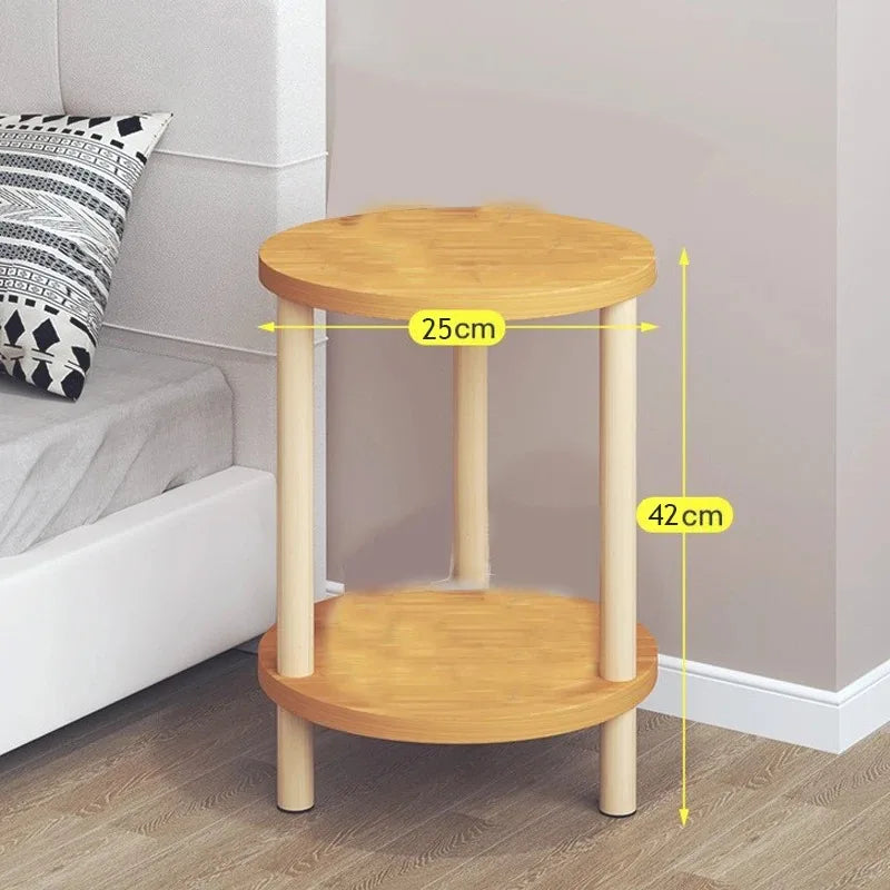 Stylish Compact Wooden Side Table with Storage - Image 2