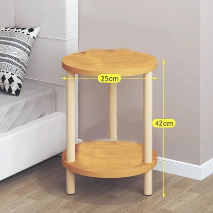 Stylish Compact Wooden Side Table with Storage - Image 2
