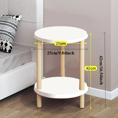 Stylish Compact Wooden Side Table with Storage - Image 3