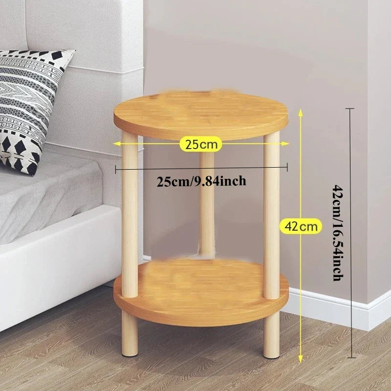 Stylish Compact Wooden Side Table with Storage - Image 4